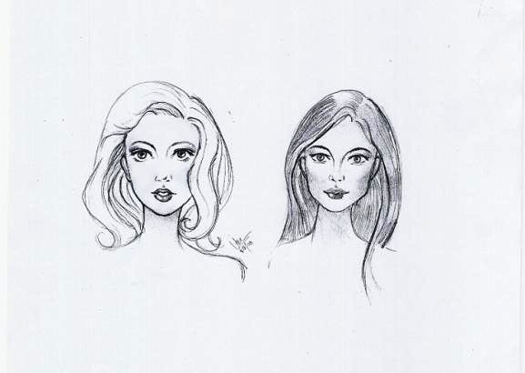 woman face sketch. woman face sketches